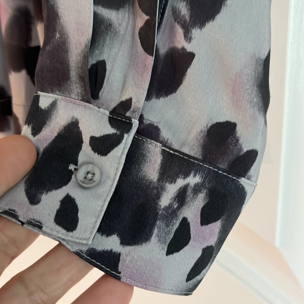 Raglan Sleeve Leopard Print Button Down Blouse Fr… - image 4